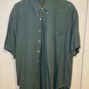 Casual Teal Button Down Shirt for Men